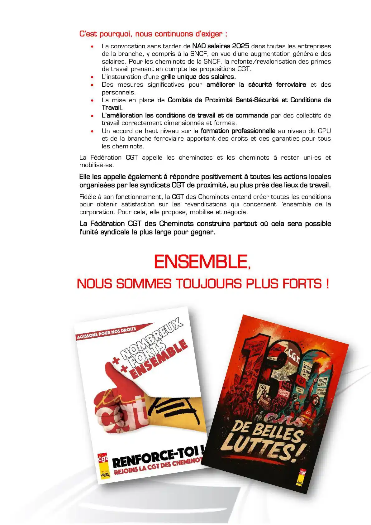 CGT DES CHEMINOTS post