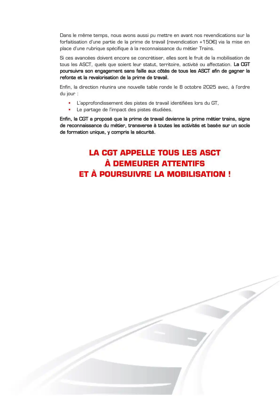 CGT DES CHEMINOTS post