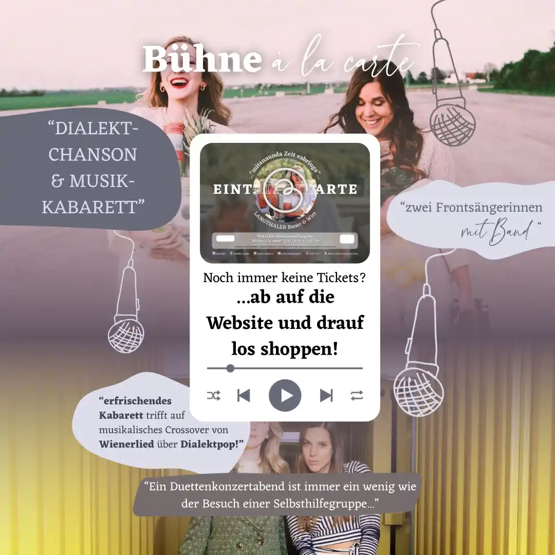 Image from Bauer & Wirt Langthaler: Ihr habt noch immer keine Tickets für *„Bühne à la carte“*?🎙️🍸 Dann ...
