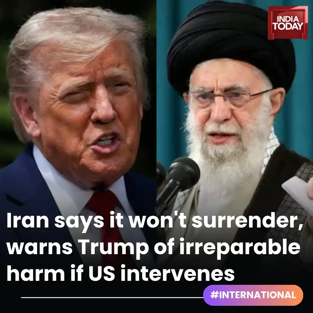 Image from India Today: *In Short:* ➡️ Iran's Supreme Leader rejects Trump's call for uncond...