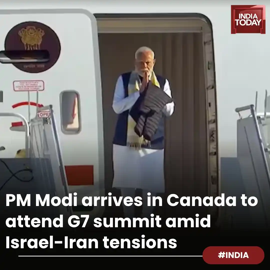 Image from India Today: *In Short:* ➡️ PM Modi arrives in Calgary for G7 Outreach Summit ami...