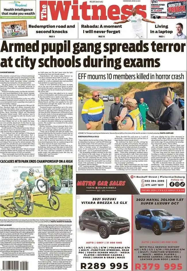 Image from The Witness: In The Witness today ☕️🗞️ Armed pupil gang spreads terror at city sch...