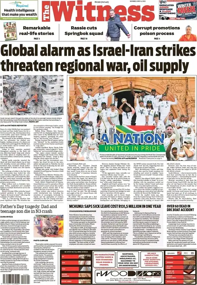 Image from The Witness: In The Witness today: Global alarm as Israel-Iran strikes threaten reg...