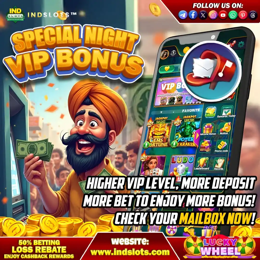 Image from Indslots Official: INDSLOTS | IND SLOTS | 🎁 SPECIAL NIGHT VIP BONUS 🎁 🎉 Attention V...