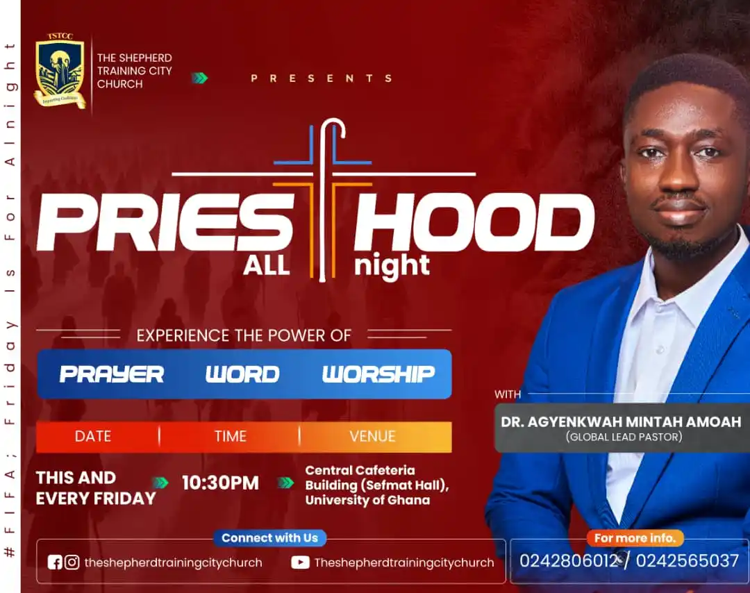 Image from Agyenkwah Global Ministries: Join the TSTCC Covenant Priesthood Alnight this and every Friday. Com...