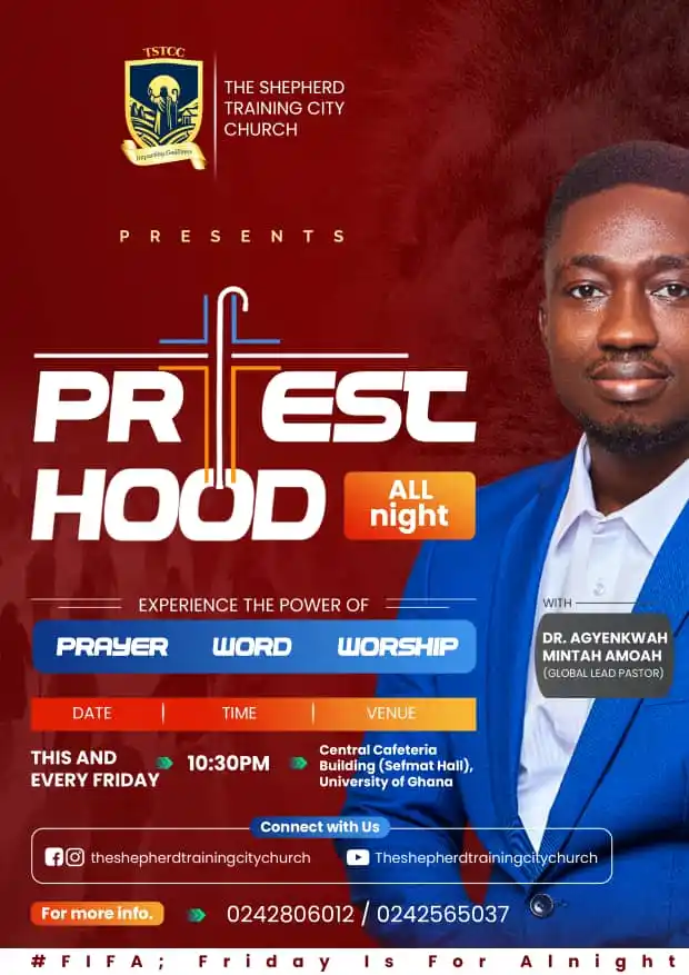 Image from Agyenkwah Global Ministries: Join the TSTCC Covenant Priesthood Alnight this and every Friday. Com...