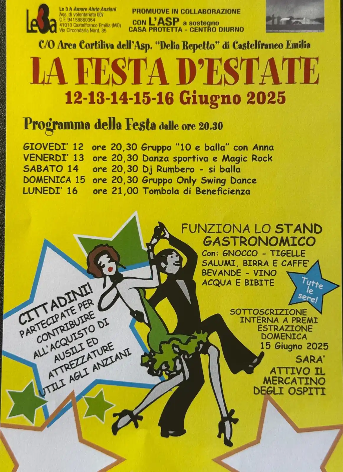 Image from Città di Castelfranco Emilia: 🎉 LA FESTA D’ESTATE 2025 🎉 📍 Presso l’Area Cortiliva dell’ASP “Deli...