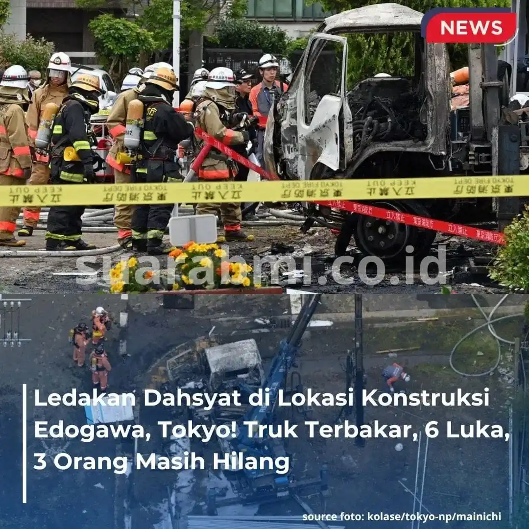 Image from SuaraBMI: 🚨 Ledakan dan kebakaran hebat terjadi di lokasi proyek bangunan di Ed...
