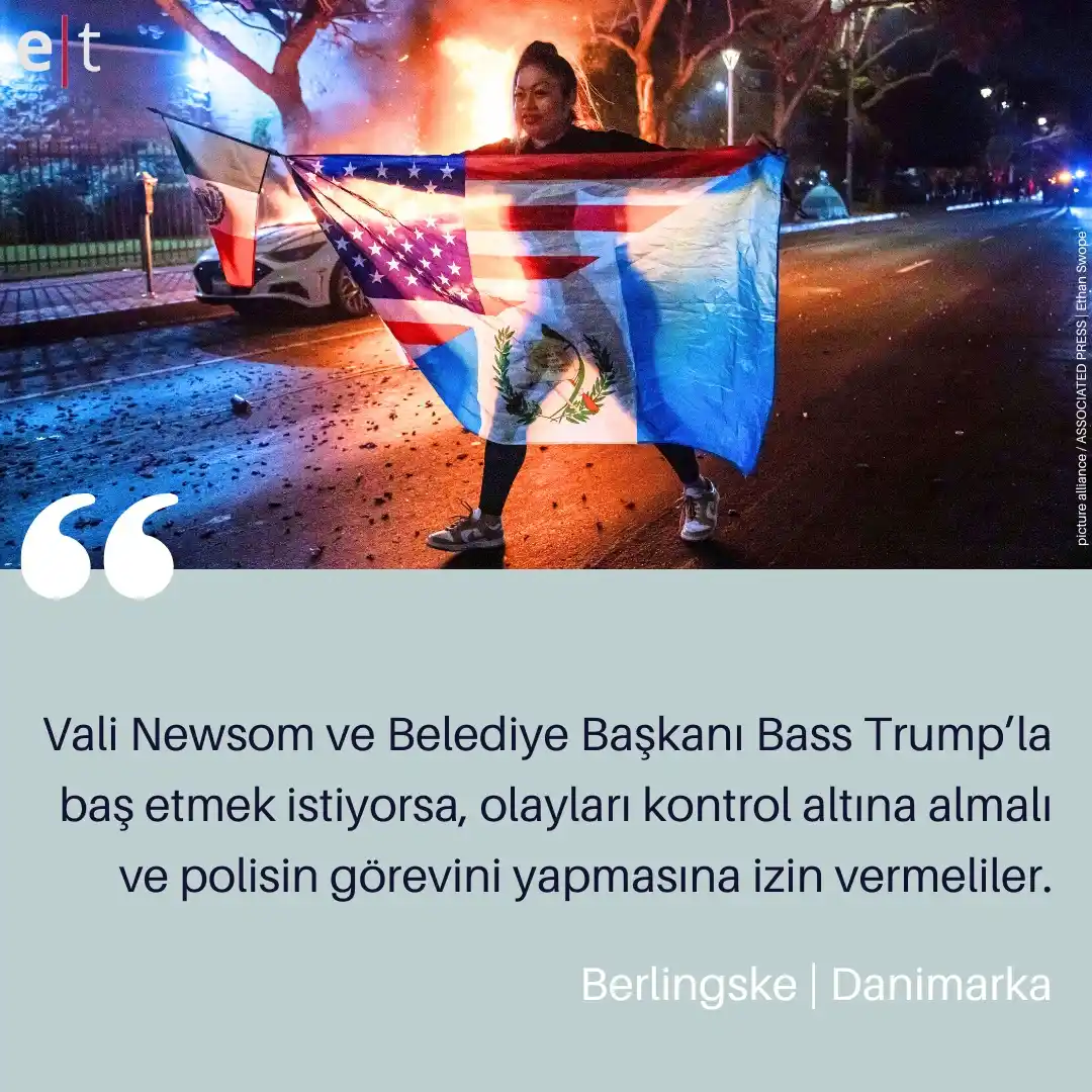 Image from eurotopics Medya Takibi: *Los Angeles’ta protestolar ve Trump’ın güç gösterisi* ABD'de göçmenle...