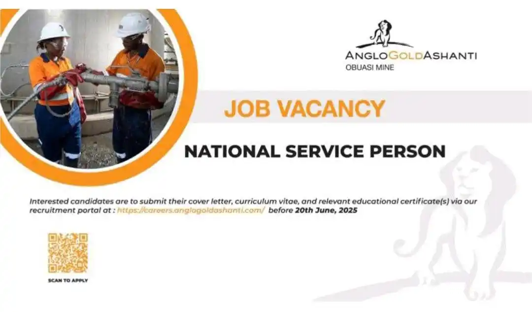 Image from DaniWalker Media : *NATIONAL SERVICE — ANGLOGOLD ASHANTI (OBUASI MINE)* Deadline: 20 Ju...