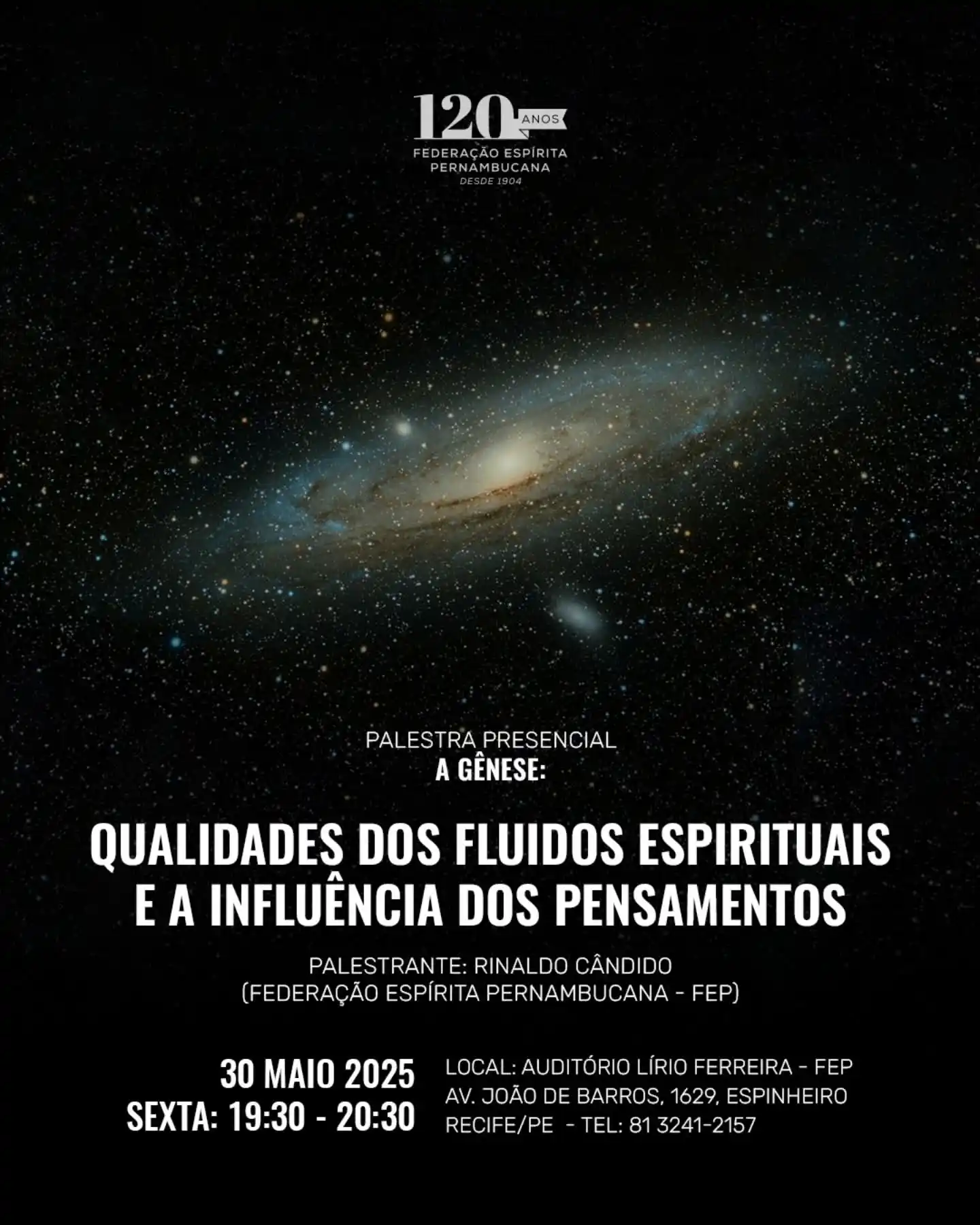 Image from Federação Espírita Pernambucana: Nesta sexta-feira, dia 30 de maio, das 19h30 às 20h30, a FEP promove p...