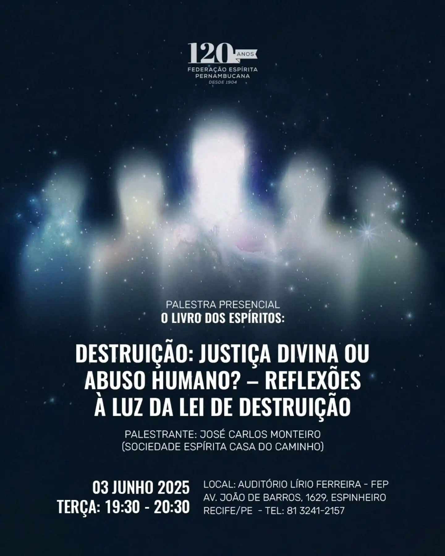 Image from Federação Espírita Pernambucana: Nesta terça-feira, dia 03 de junho, das 19h30 às 20h30, a FEP promove ...