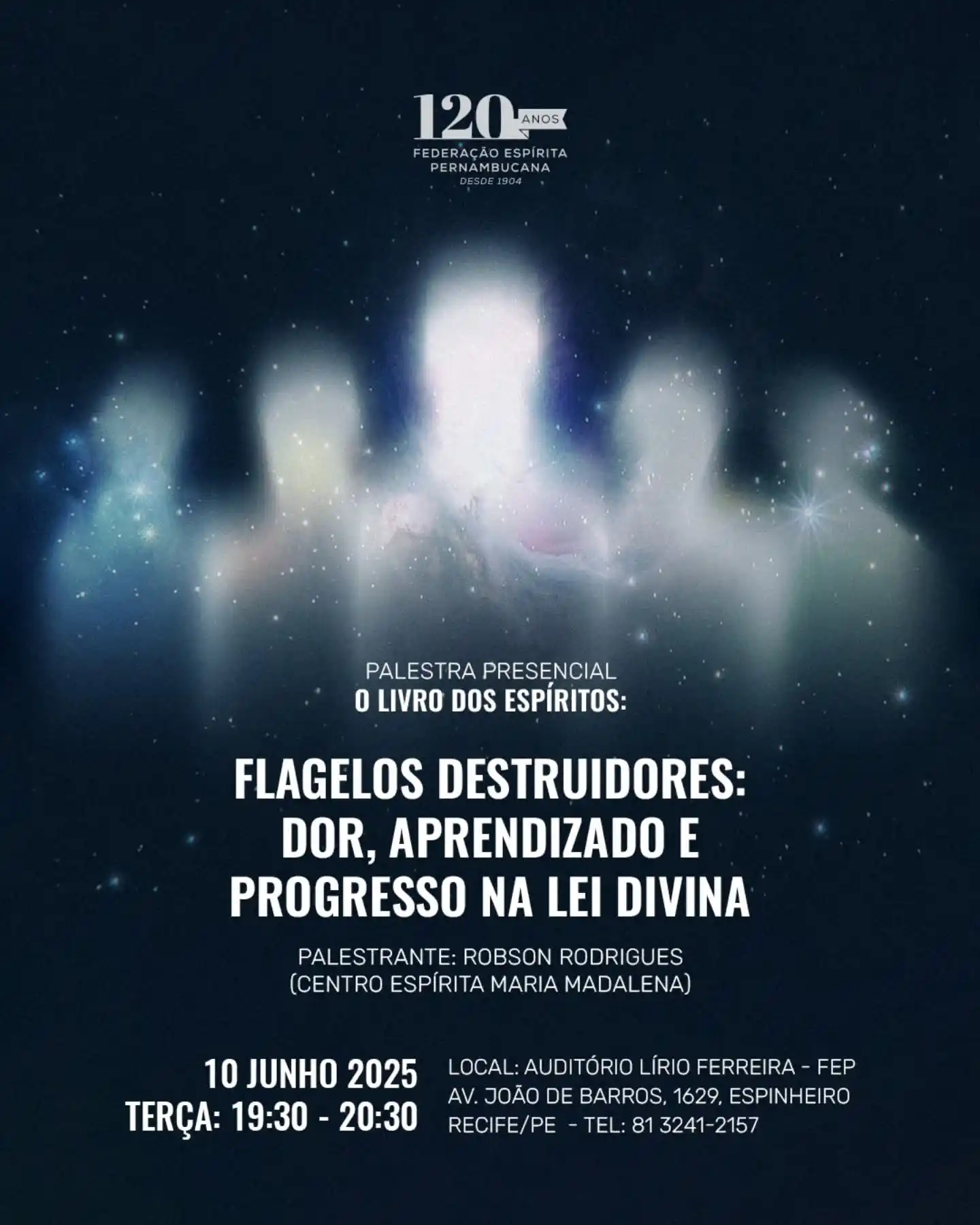Image from Federação Espírita Pernambucana: Nesta terça-feira, dia 10 de junho, das 19h30 às 20h30, a FEP promove ...