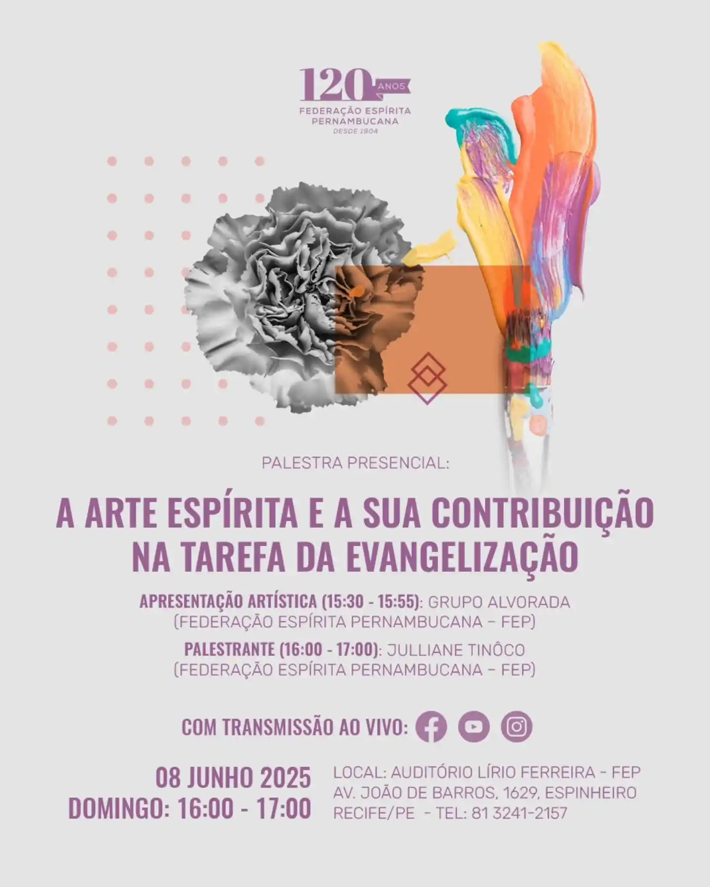 Image from Federação Espírita Pernambucana: Neste domingo, dia 08 de junho, a FEP promove reunião pública doutriná...
