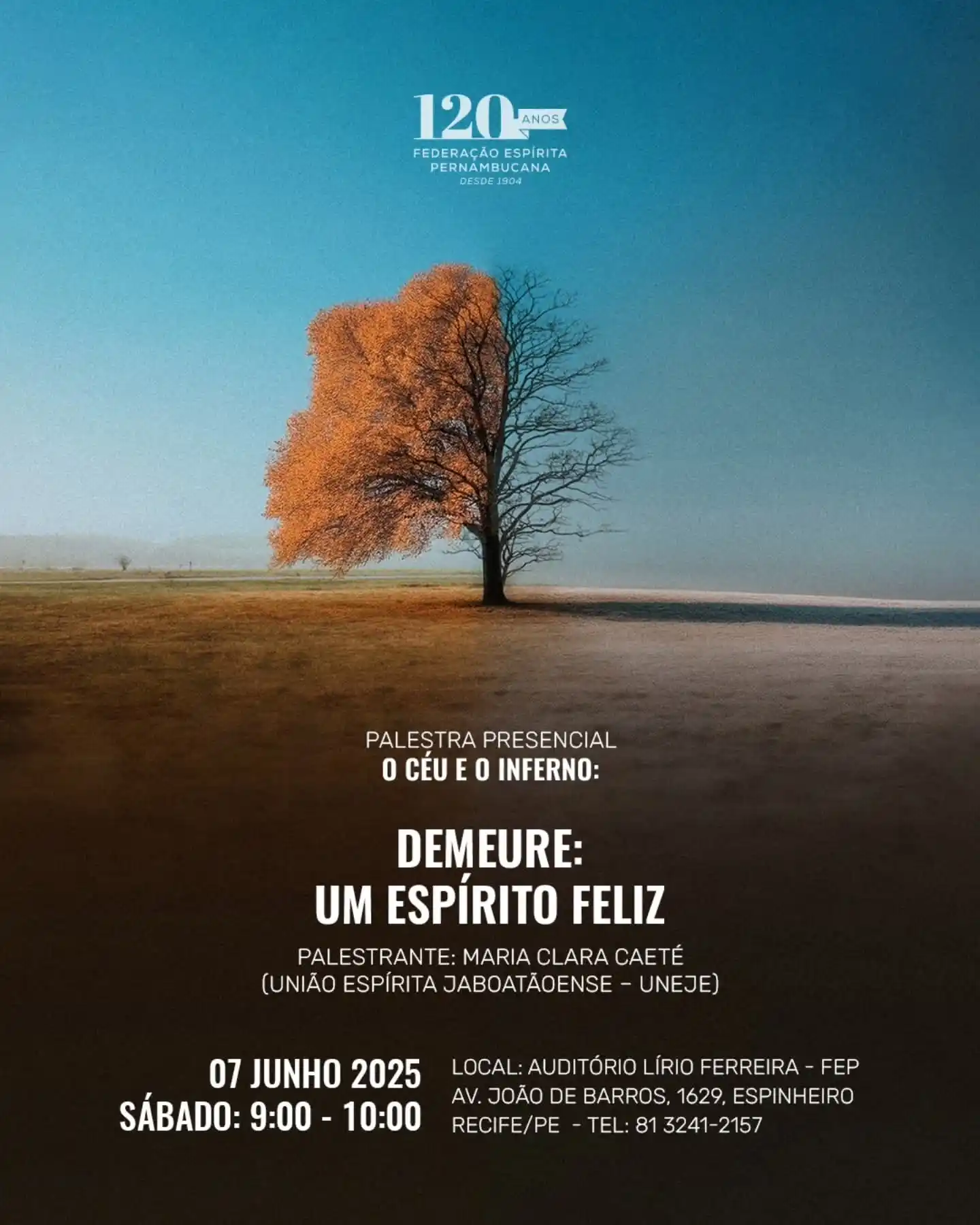 Image from Federação Espírita Pernambucana: Neste sábado, dia 07 de junho, das 9h às 10h, a FEP promove palestra p...