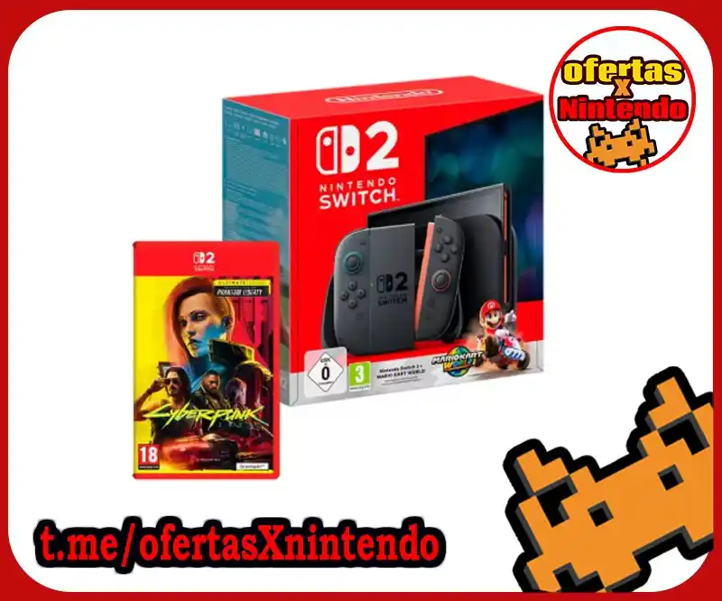Image from ofertasXnintendo Videojuegos: Nintendo Switch 2 Consola + Mario Kart World + Cyberpunk 2077: Ultimat...