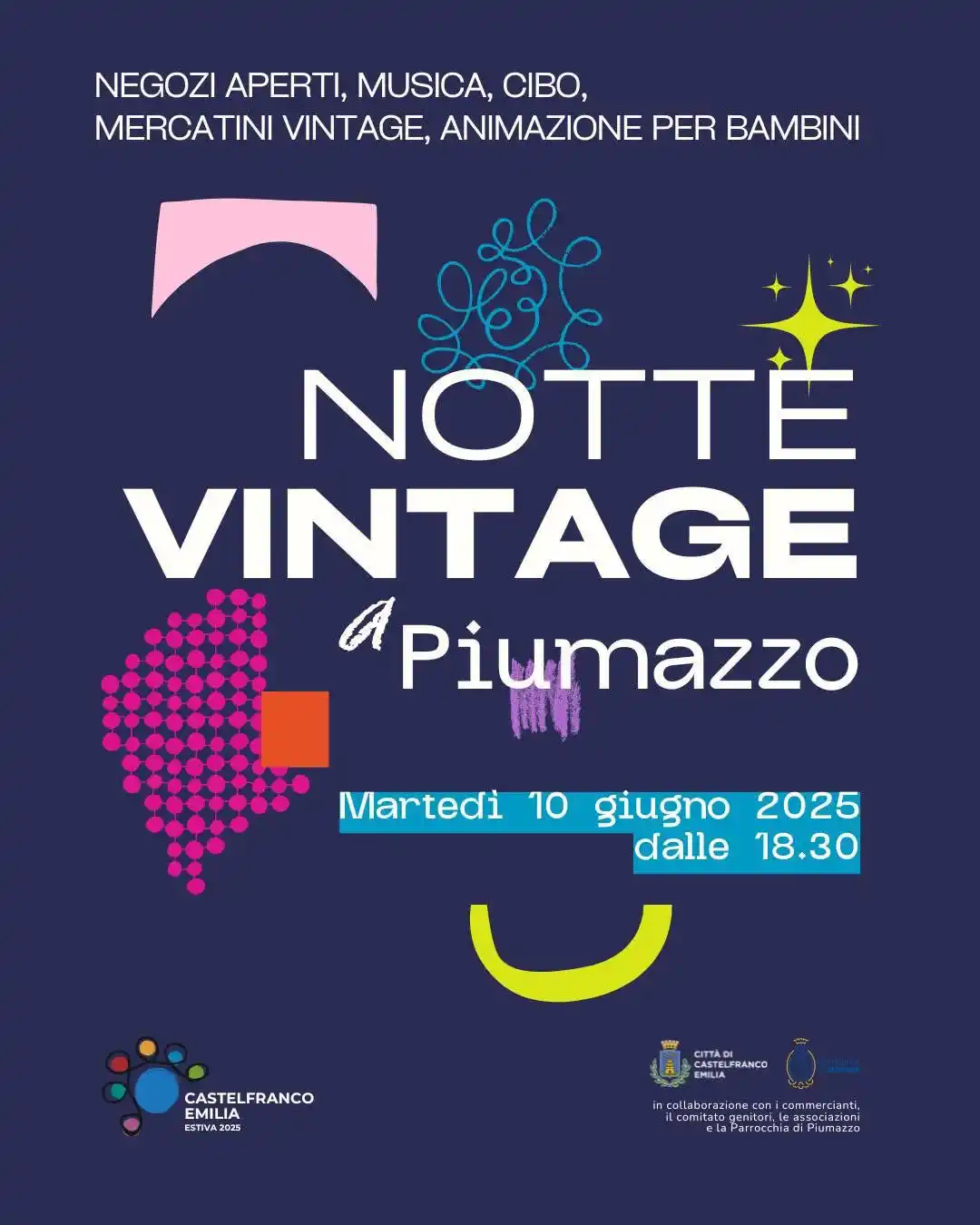 Image from Città di Castelfranco Emilia: NOTTE VINTAGE a Piumazzo 🎉 📅 Martedì 10 giugno 2025 🕡 Dalle 18:30 ...
