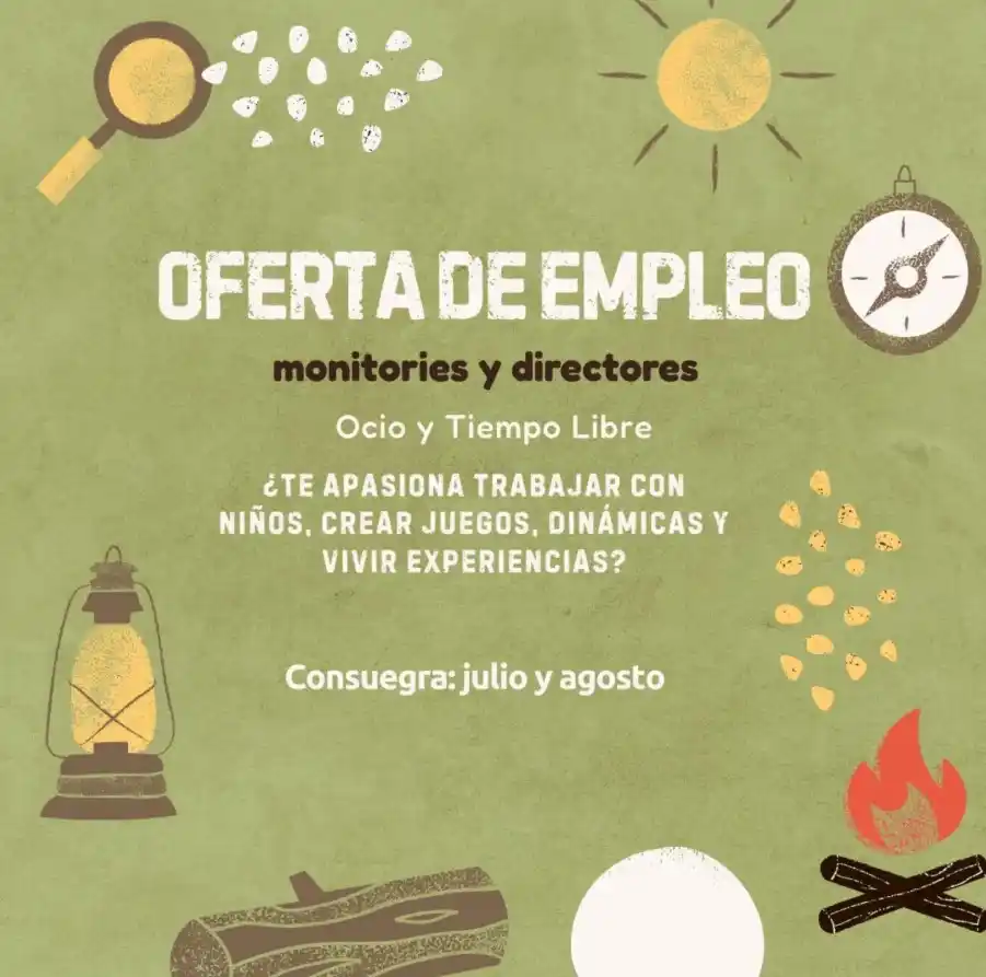 Image from AytoConsuegra: 💼 *OFERTA DE EMPLEO PRIVADO: MONITOR/A OCIO Y TIEMPO LIBRE* _¿Te a...
