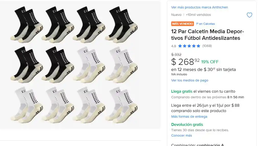 Image from Ofertones México : ¡OFERTA IMPERDIBLE! 12 PARES DE CALCETINES DEPORTIVOS 🧦⚽️🔥 MercadoLi...