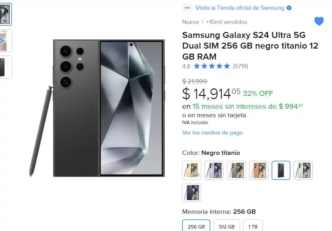 Image from Ofertones México : ¡OFERTA INCREÍBLE! SAMSUNG GALAXY S24 ULTRA 5G - 256GB, 12GB RAM - ¡NO...