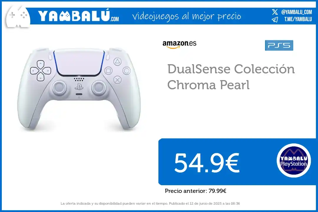 Image from Yambalú PlayStation - Ofertas de videojuegos para Playstation 5, PlayStation 4: Oferta para PS5: *DualSense Colección Chroma Pearl* ✅ *54.9€* _(Antes...