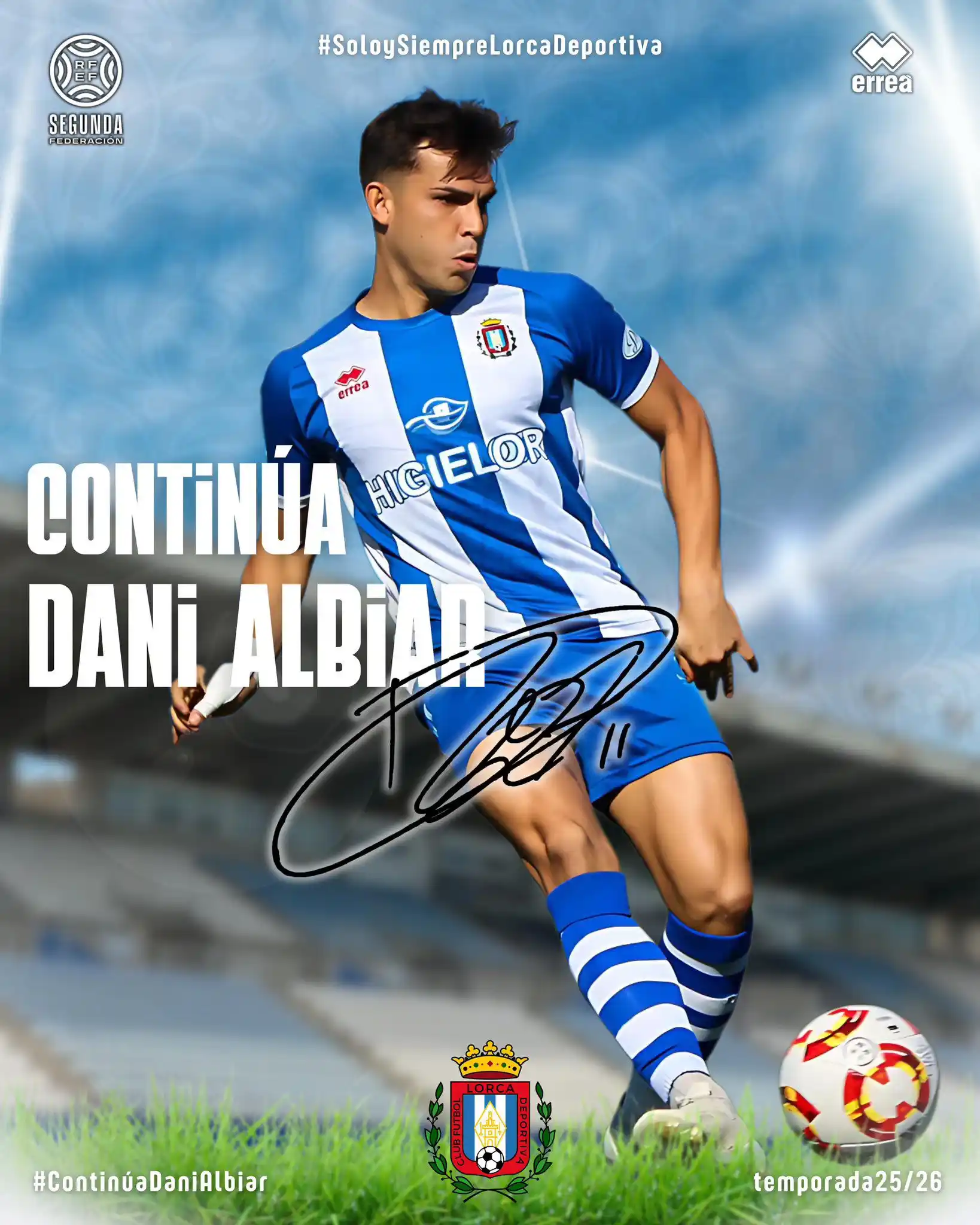 Image from Lorca Deportiva INFO: OFICIAL | ➡️ 𝘿𝘼𝙉𝙄 𝘼𝙇𝘽𝙄𝘼𝙍, continuidad para el centro del ca...
