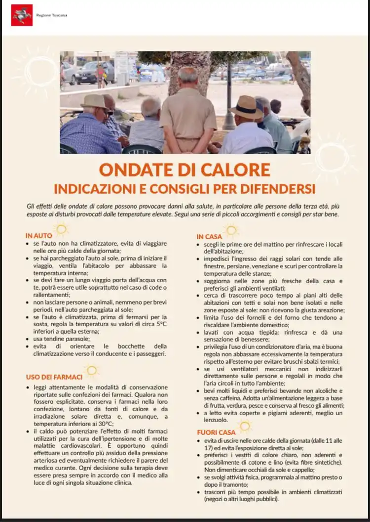 Image from Comune di marliana : Ondate di calore, indicazioni e consigli per difendersi....