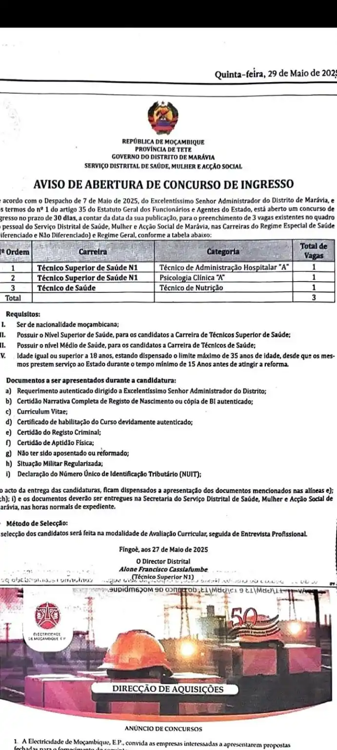 Image from News Online Moz Condutores Lda: Oportunidades....