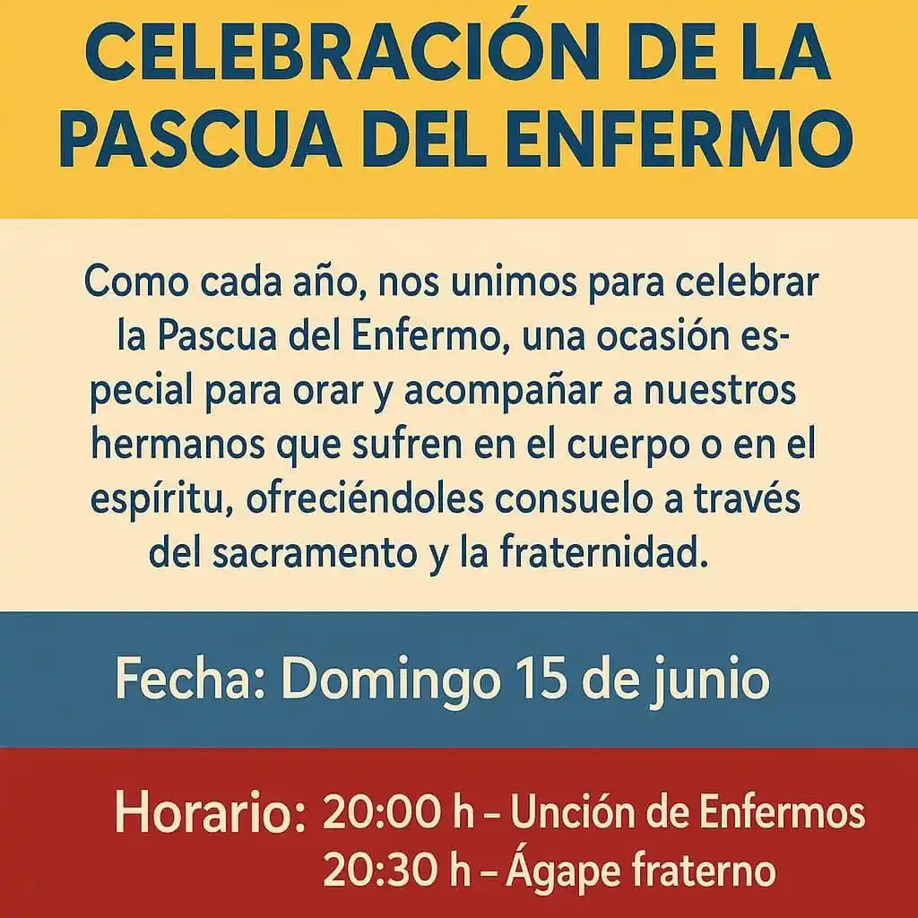 Image from Hermandad Del Perdón: PARROQUIA | Hoy domingo, celebración de la Pascua del Enfermo en nuest...