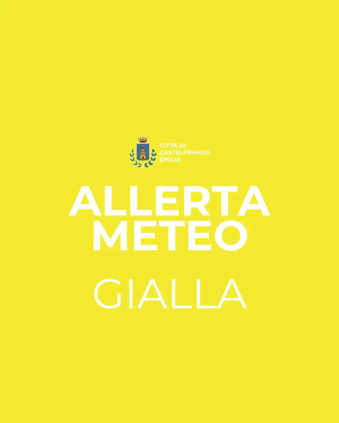 Image from Città di Castelfranco Emilia: Per la giornata di oggi, lunedì 16 giugno 2025 🟡 Allerta GIALLA per i...