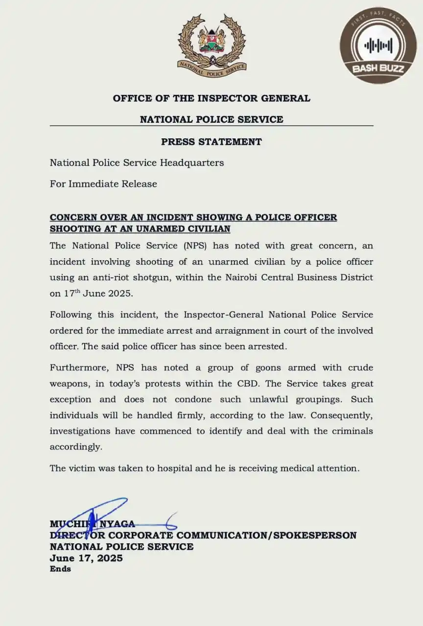 Image from BashBuzz: *POLICE ISSUE STATEMENT ON RECENT PROTESTS* The police have announced...