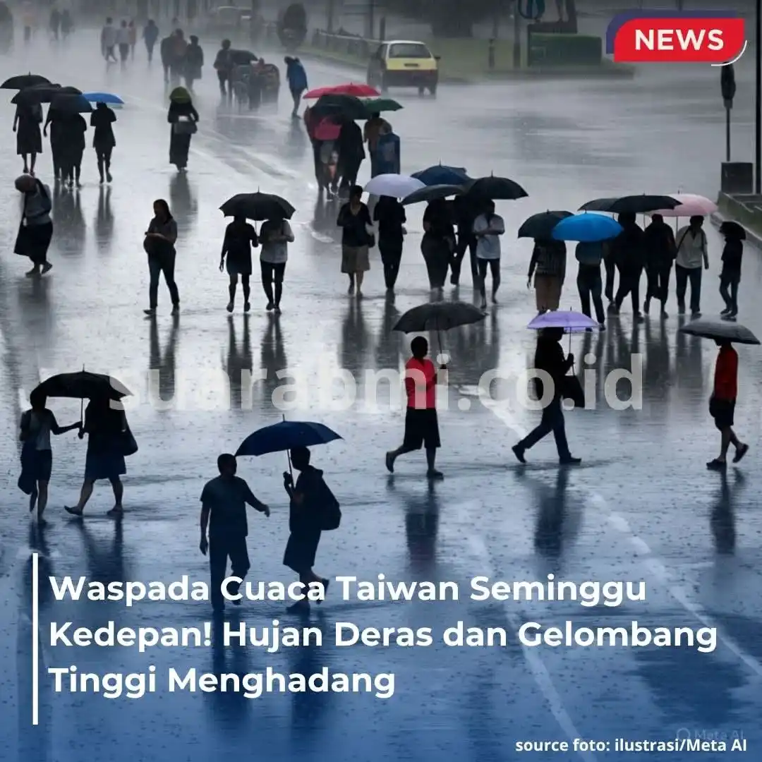 Image from SuaraBMI: Prakiraan cuaca Taiwan (14-20 Juni) menunjukkan potensi hujan lebat da...
