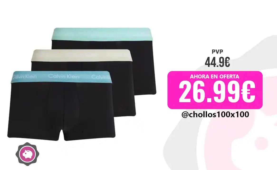 Image from Chollos100x100 🔥: 🔥 PRECIAZO CALZONCILLOS BÓXER - CALVIN KLEIN <a class="text-blue-50...