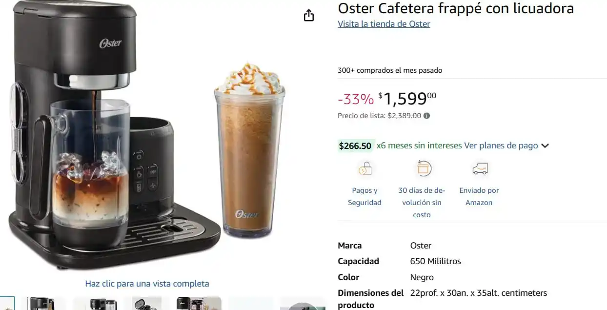 Image from Ofertones México : PRECIO MAS BAJO CAFETERA FRAPPÉ OSTER ☕️🥤 Amazon: Oster Cafetera frap...