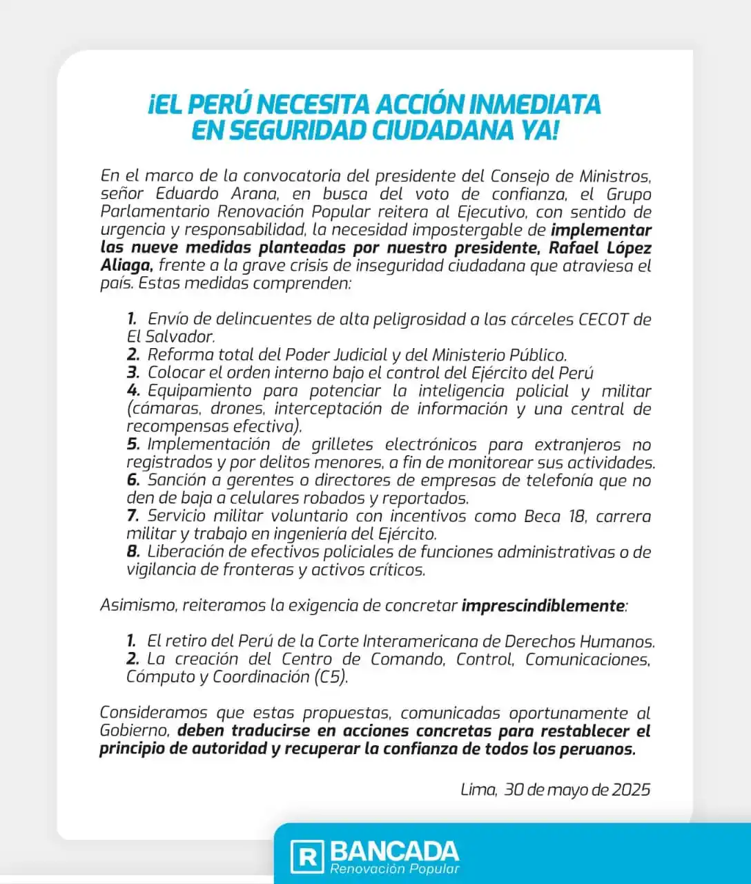 Image from Bancada Renovación Popular ✅📰🔵: 📢 *<a class="text-blue-500 hover:underline cursor-pointer" href="/has...