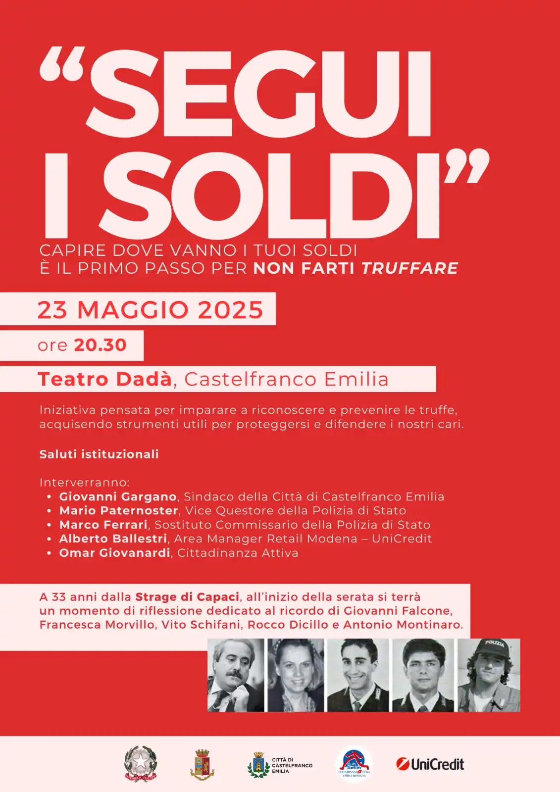 Image from Città di Castelfranco Emilia: "Segui i soldi" – Come riconoscere e prevenire le truffe 📅 Venerdì 23...