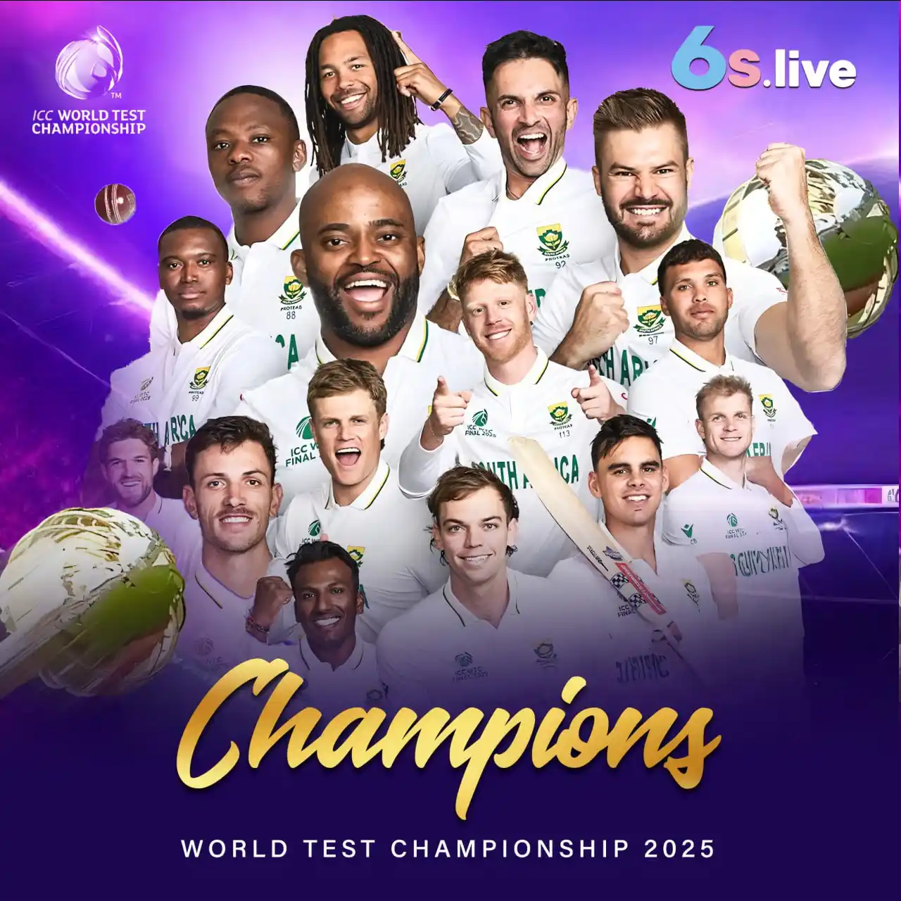 Image from Six6s - Pakistan: 🏆🔥 تاریخی فتح! جنوبی افریقہ چیمپئن بن گیا! 🔥🏆 جنوبی افریقہ 🇿🇦 ...