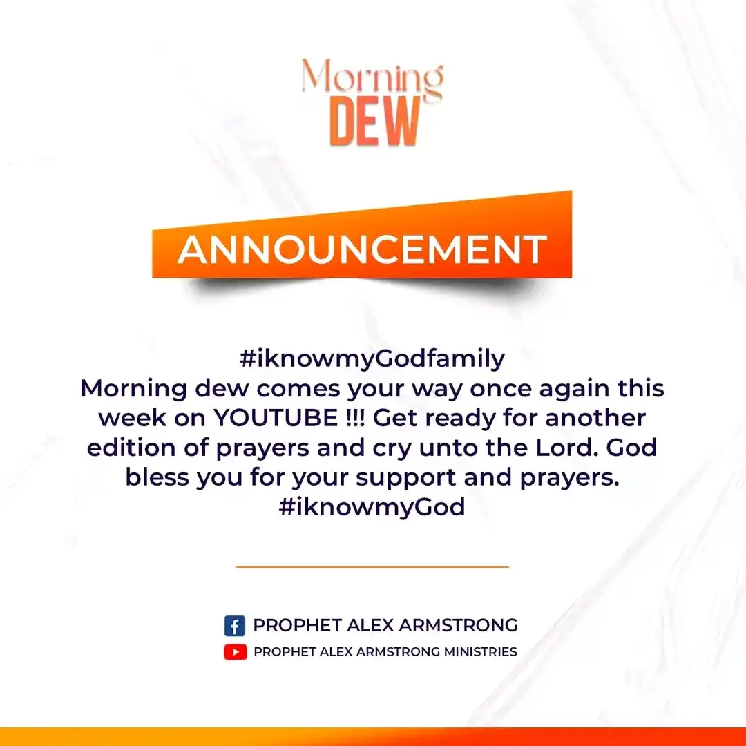 Image from Morning Dew: This week on Morning Dew, you will testify of the finger of God in yo...