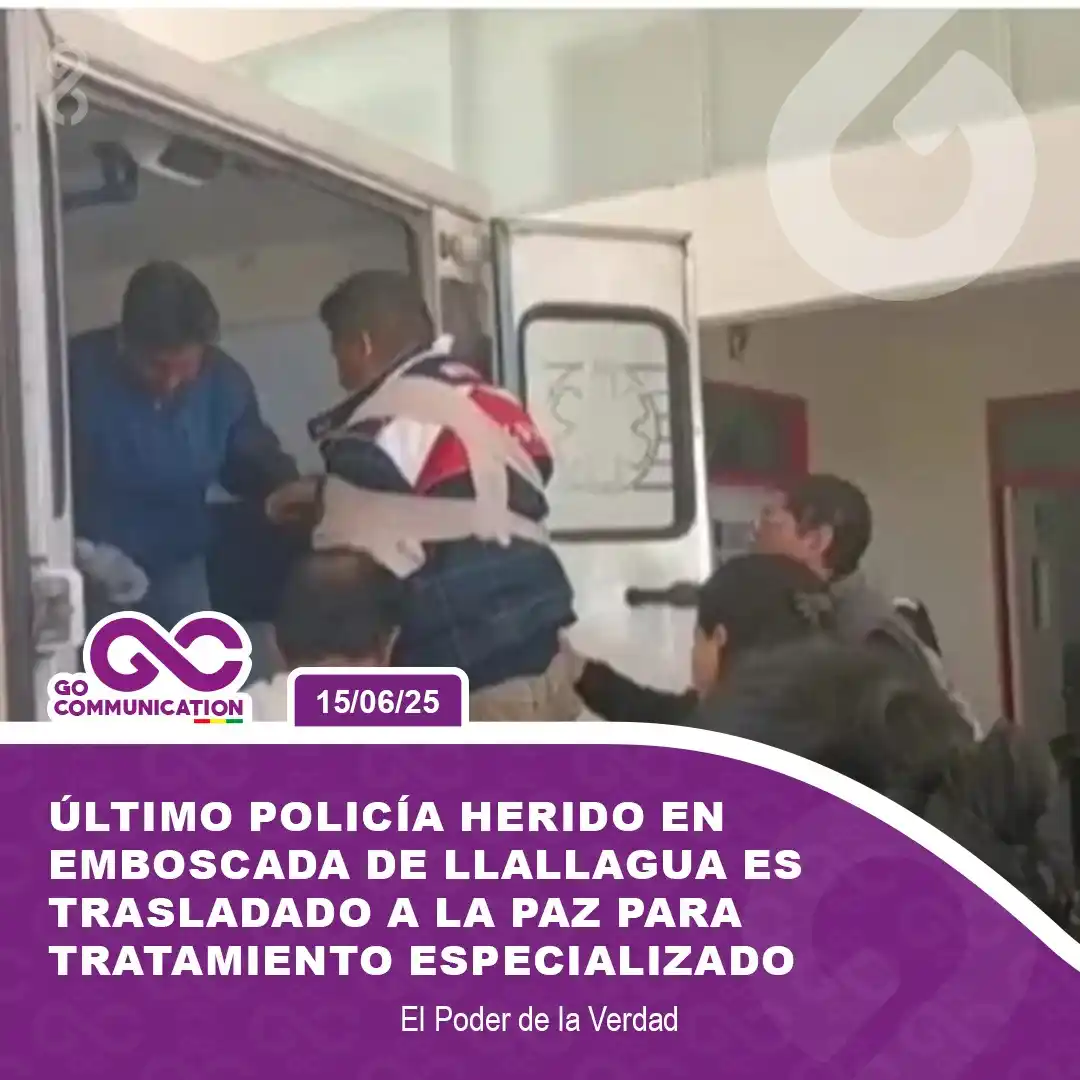 Image from Go Communication Bolivia: 🩺 *Trasladan a capitán policial gravemente herido en Llallagua a hosp...