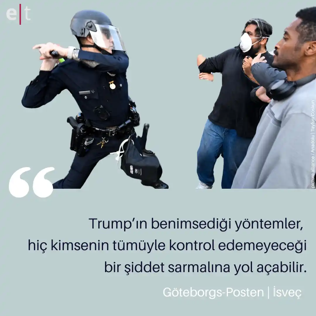 Image from eurotopics Medya Takibi: *Trump’ın müdahalesi Los Angeles’ta gerilimi tırmandırıyor mu?* ABD Gö...