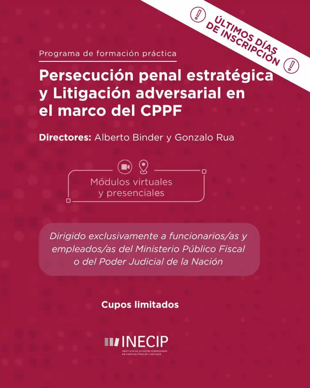 Image from INECIP: *Últimos días para inscribirse* ‼️ 📢 *Programa de formación práctica...