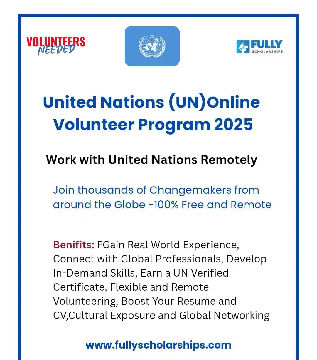 Image from Fully Scholarships: ๐ ๐จ๐ก ๐ข๐ป๐น๐ถ๐ป๐ฒ ๐ฉ๐ผ๐น๐๐ป๐๐ฒ๐ฒ๐ฟ๐ ๐ฃ๐ฟ๐ผ๐ด๐ฟ๐ฎ๐บ ๐ฎ๐ฌ๐ฎ๐ฑ | ๐ช...