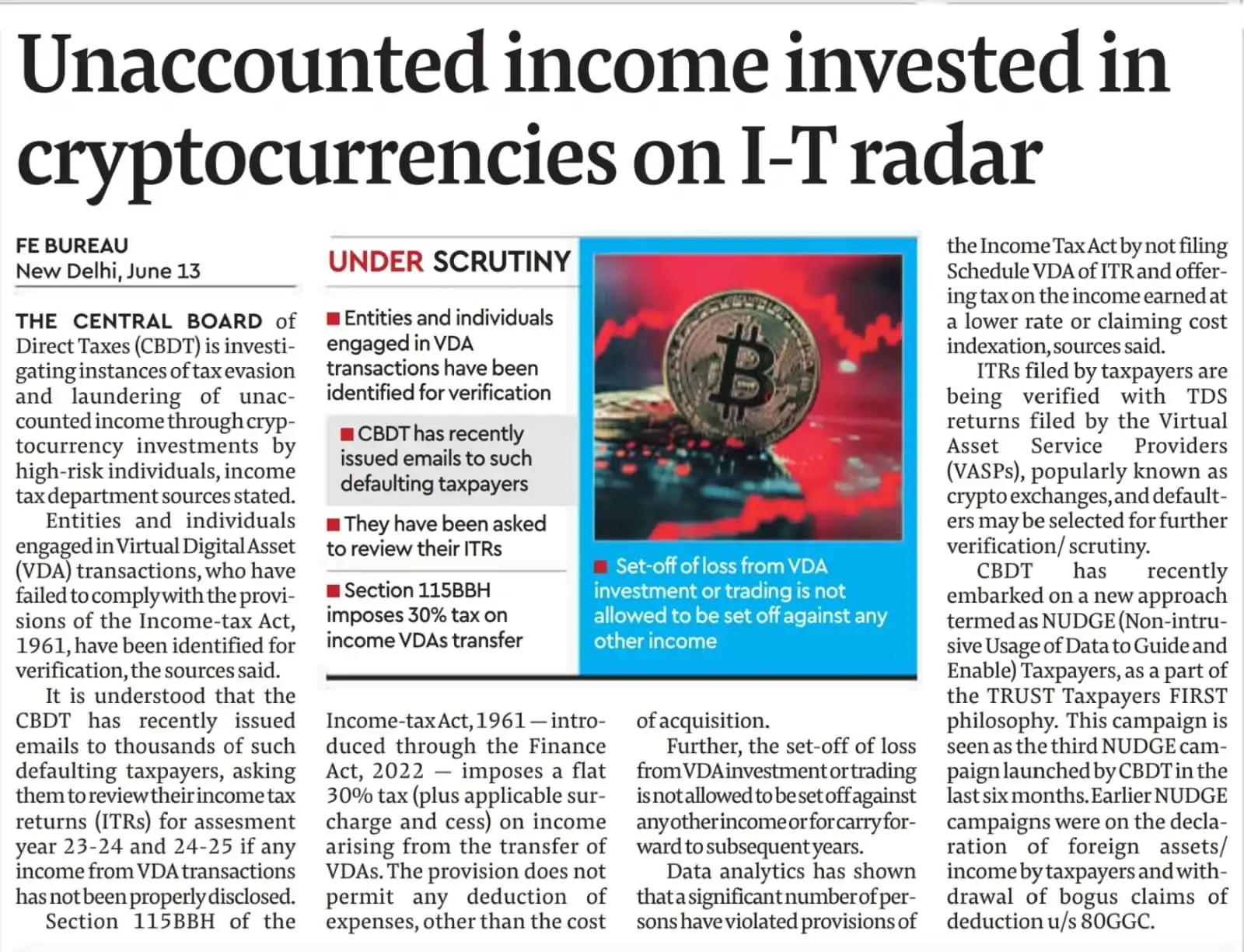 Image from Prateek Garg & Company: Unaccounted income invested in cryptocurrencies on I-T radar CBDT is ...