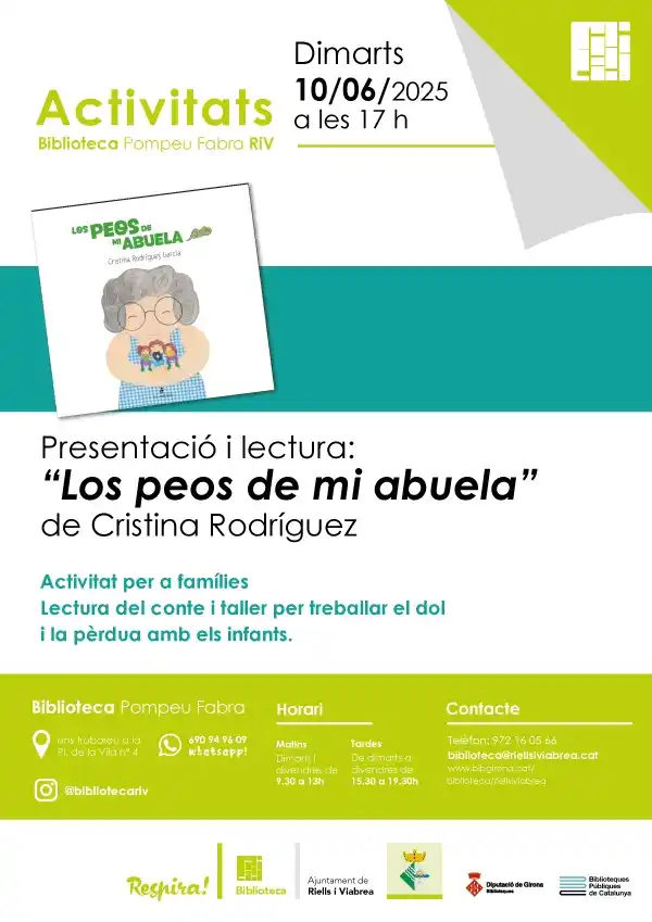 Image from Riells i Viabrea: 📣*Us esperem avui a la presentació i lectura del conte “Los peos de m...