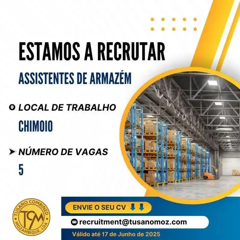 Image from News Online Moz Condutores Lda: VAGAS - Assistentes de Armazém Empresa: Tusano Mozambique, Lda Nº de v...