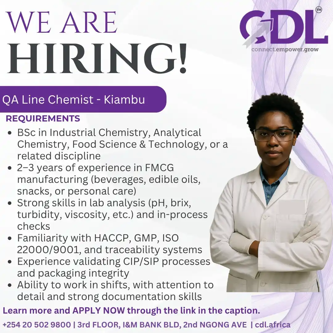 Image from Career Directions Limited: We’re Hiring! Are you passionate about quality assurance in FMCG manuf...