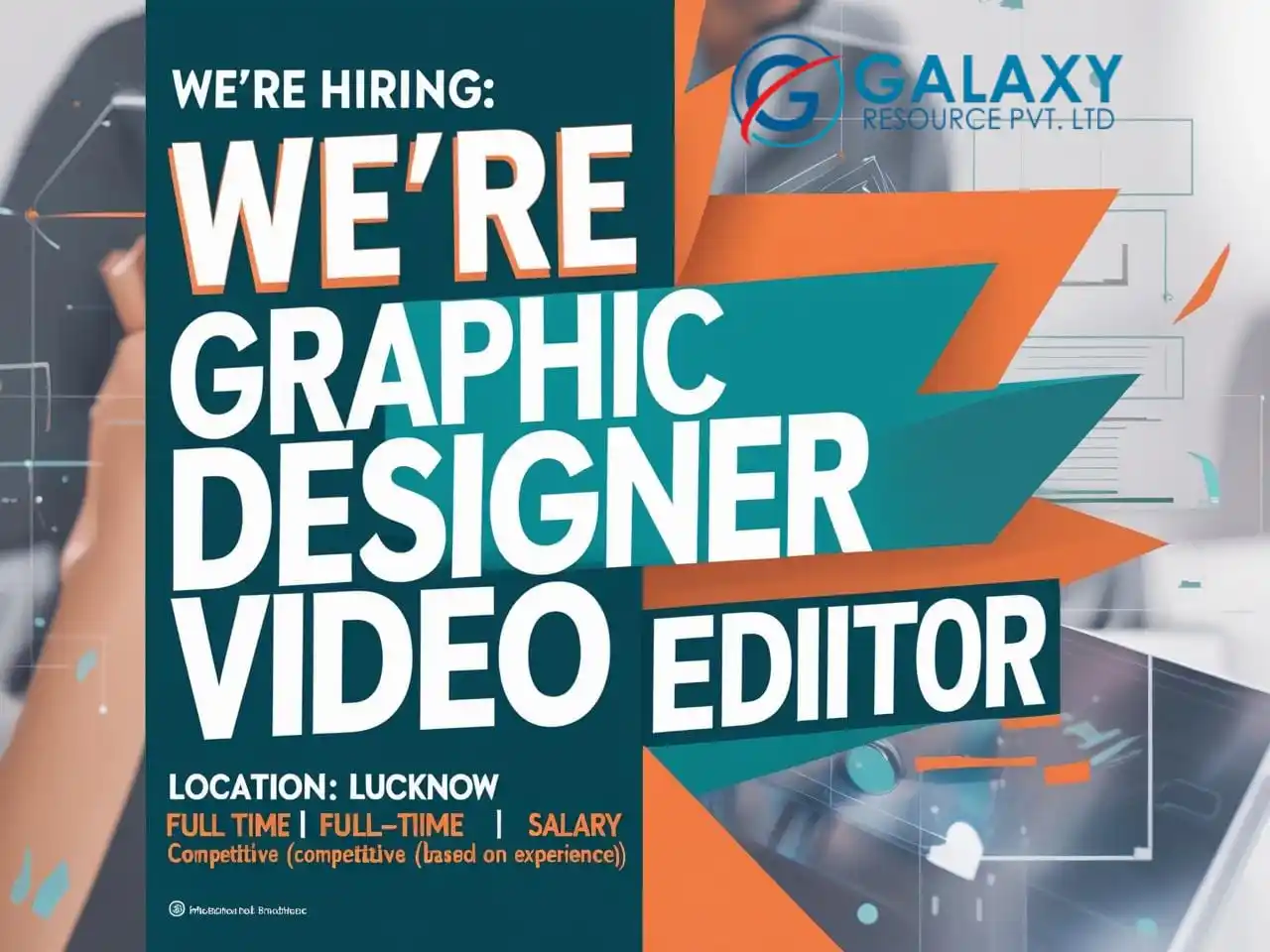 Image from Jobs Today: 🎨 We’re Hiring: Graphic Designer & Video Editor 🎬 📍 Location: Luckn...