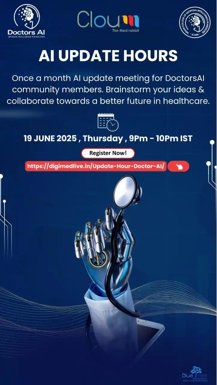 Image from Doctors AI: *You're Invited! 🧠🩺* Join us for the next Update Hour on *19th June...