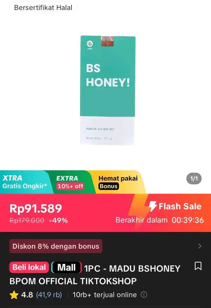 Image from Racun Shopee X Tiktok ( tiktokshop-tokopedia )⭐️: 1PC - MADU BSHONEY BPOM OFFICIAL TIKTOKSHOP https://vt.tokopedia.com/t...