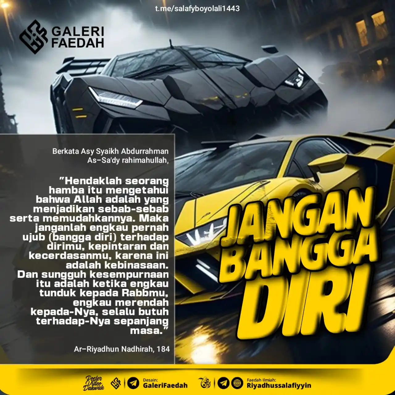 Image from Galerifaedah: *3.789. JANGAN BANGGA DIRI* 🗓️ Kamis, 16 Zulhijah 1446 H / 12 Juni 2...